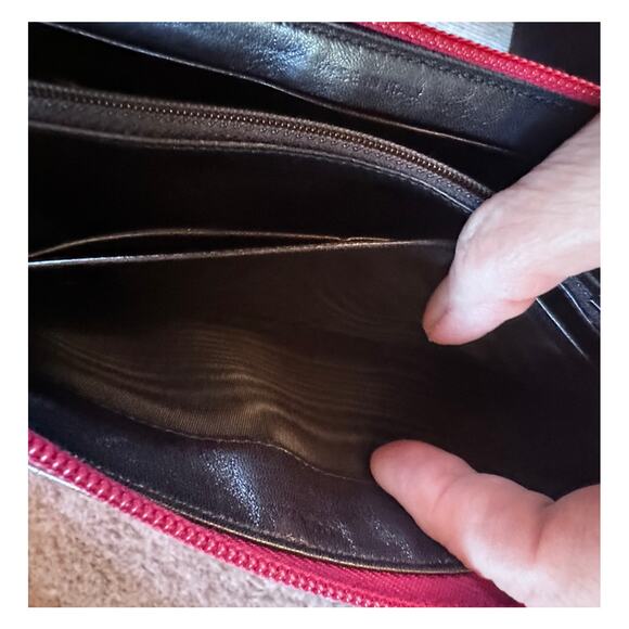 PRADA CHERRY TESSUTO + NAPPA CHERRY ZIP AROUND WALLET - Picture 9 of 10